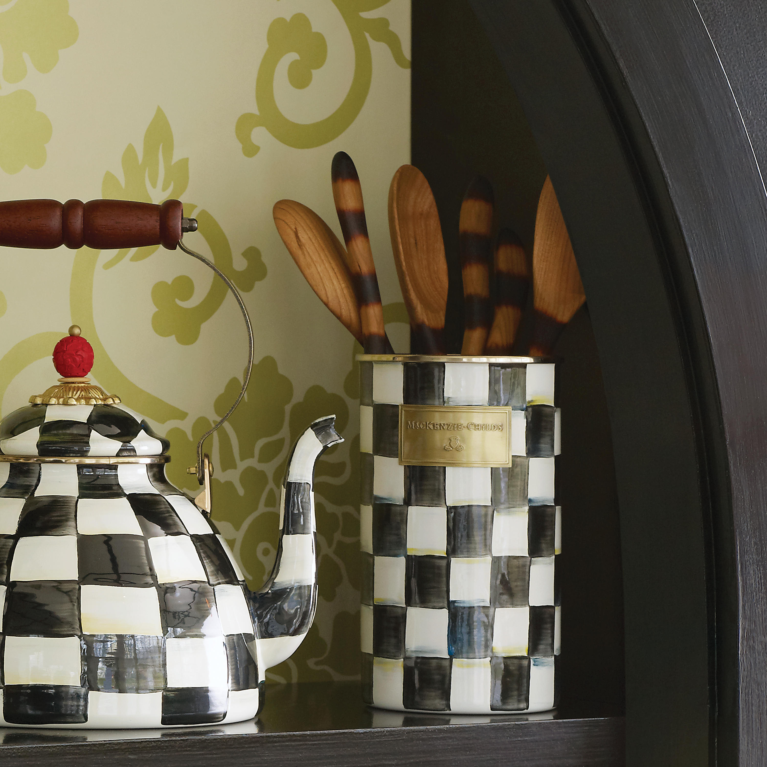 Courtly Check Enamel Utensil Holder Cornelia Park