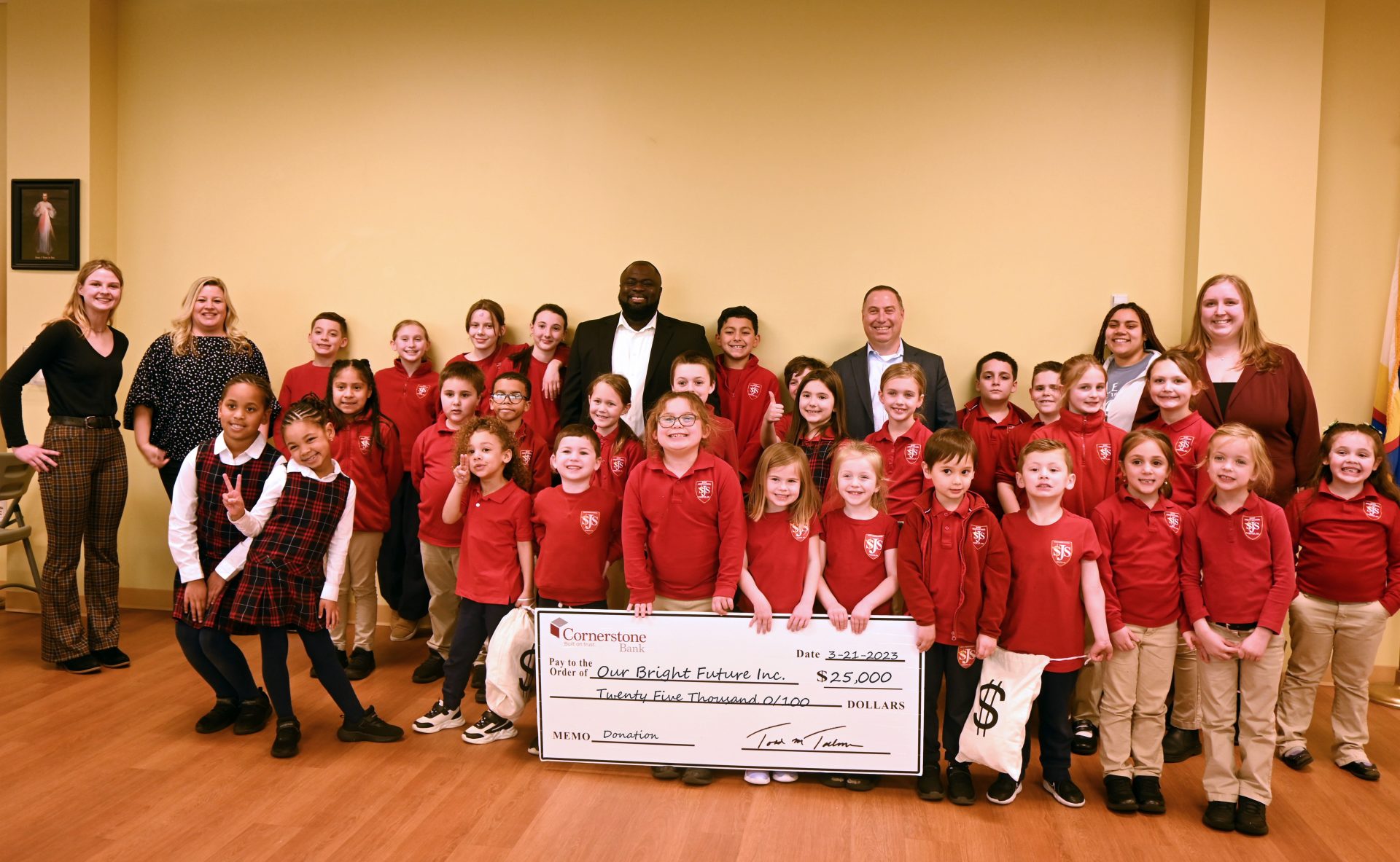 Cornerstone Bank has donated 25,000 to Our Bright Future