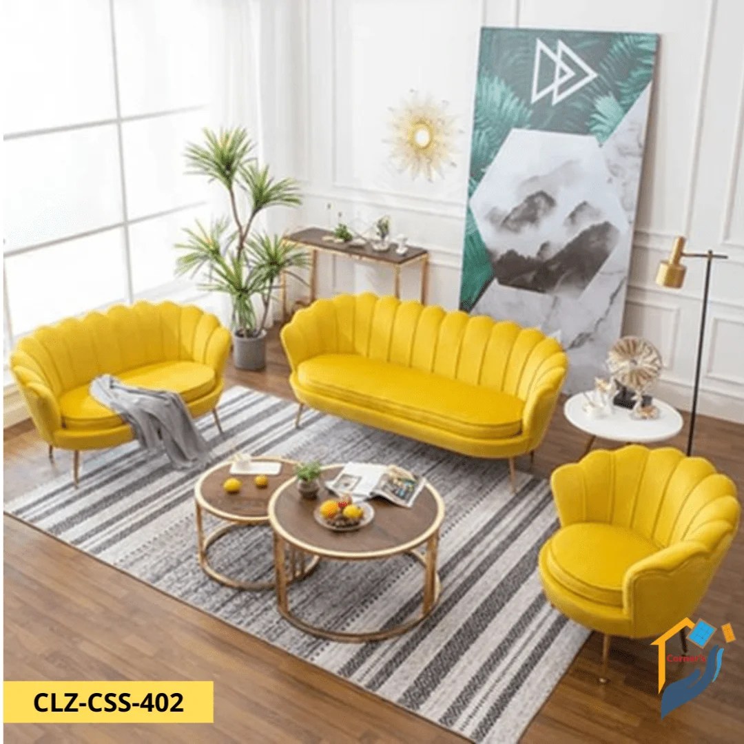 Sofa set MS quality rubber foam fabric leather