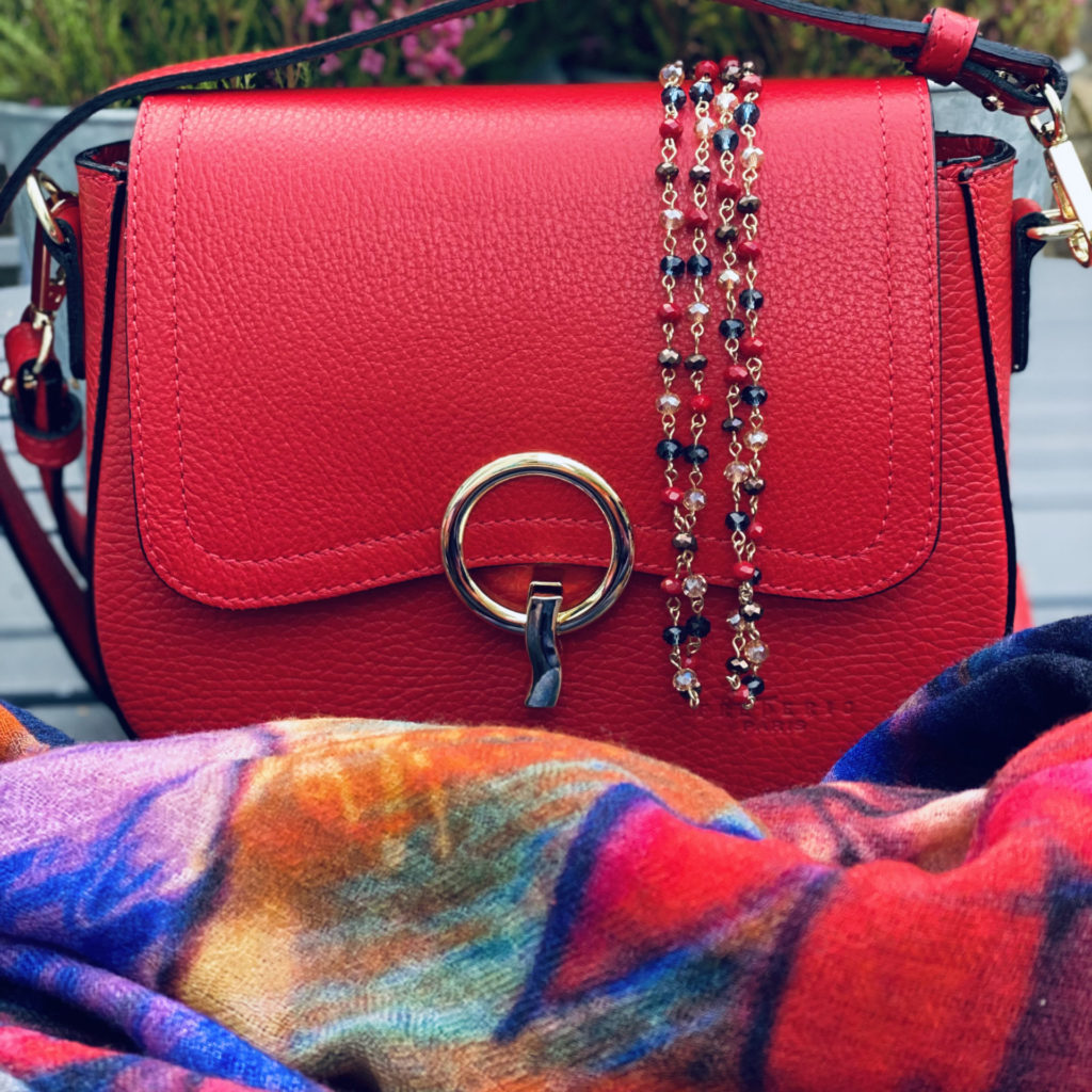 Red crossbody bag with gold clasp Cornflower Blue Accessories with
