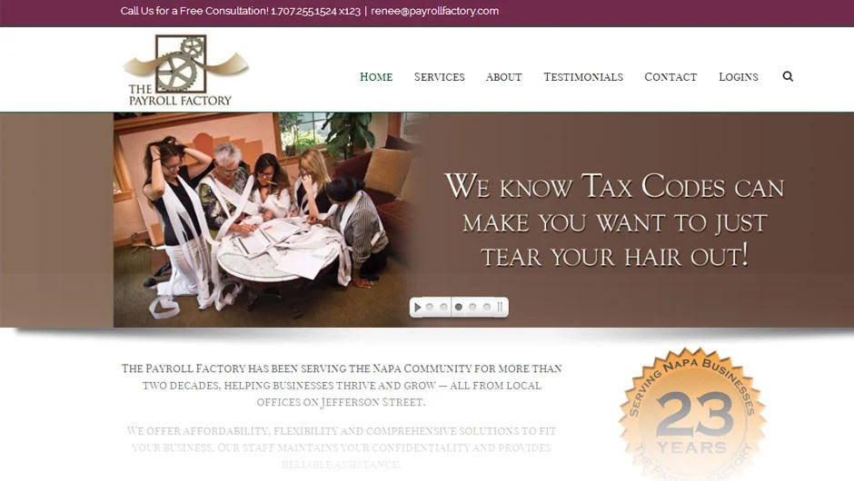 The Payroll Factory Website Design Cornucopia Creations