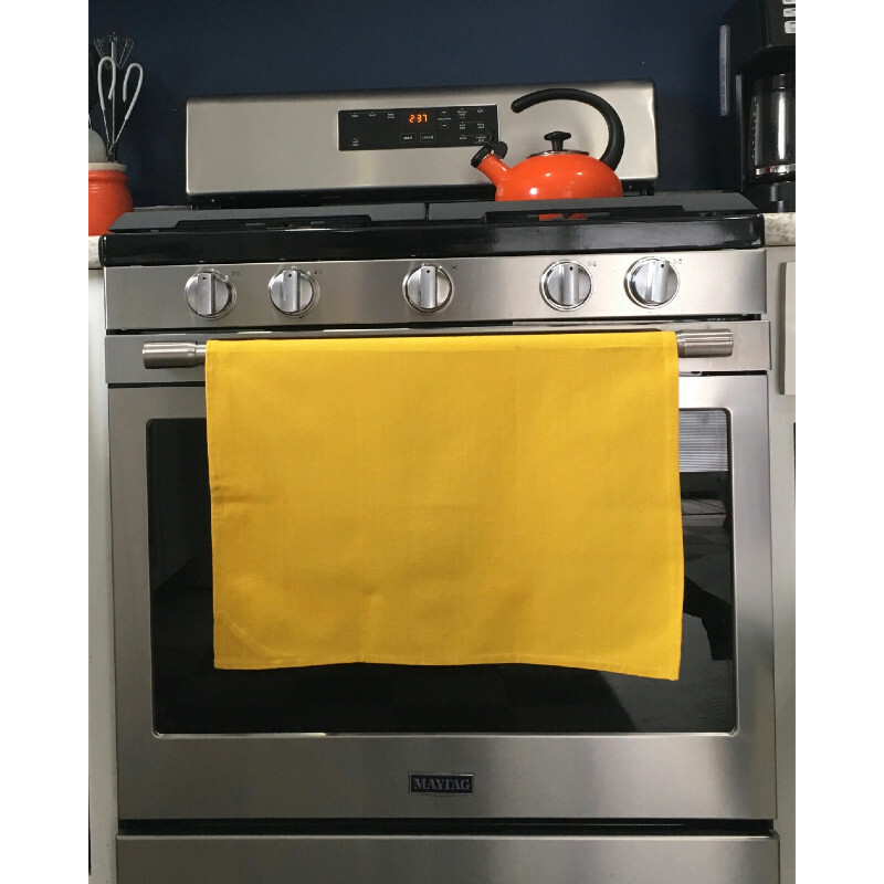 100 Cotton Kitchen Towel Solid Yellow Cornucopia