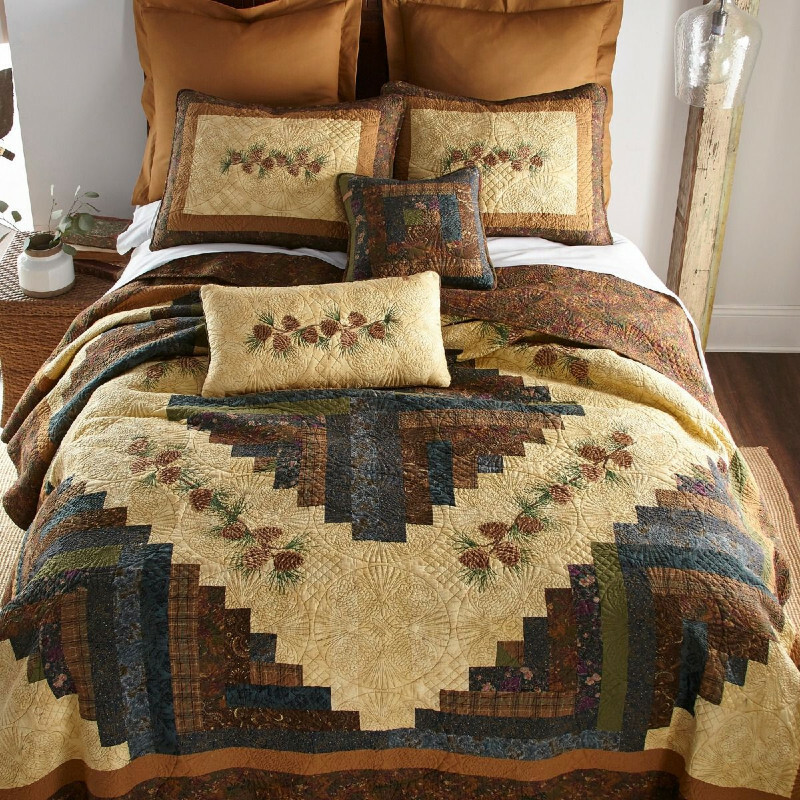 Cabin Raising Pine Cone Quilt Collection by Donna Sharp Cornucopia