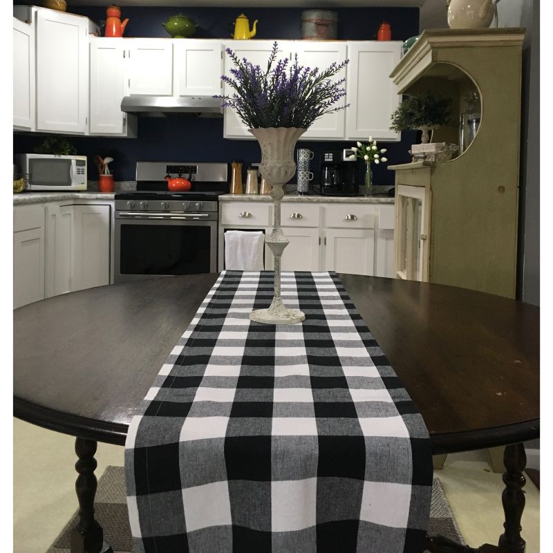 Black and White Buffalo Check Farmhouse Collection Cornucopia