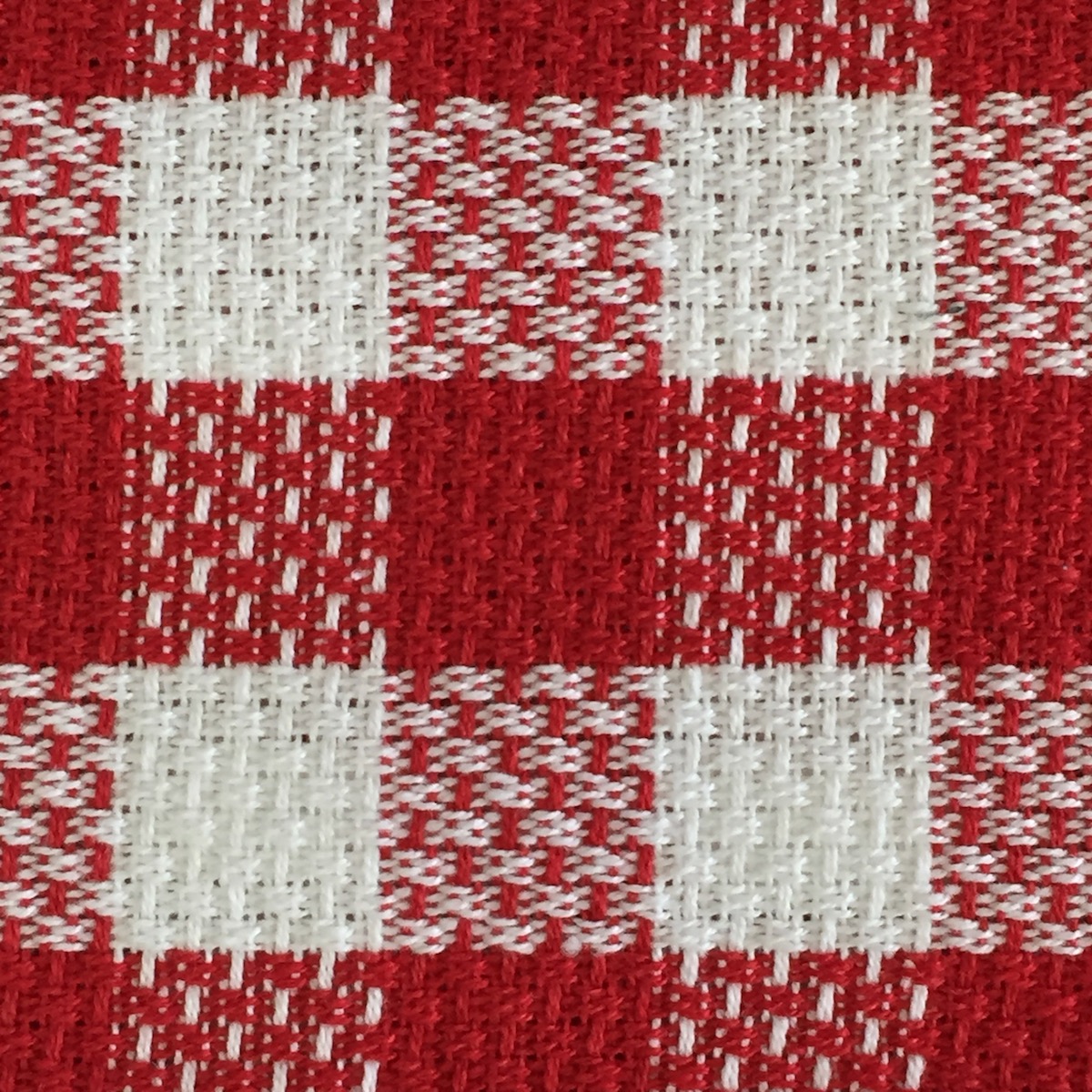 Farmhouse Buffalo Check Waffle Weave Red and White Kitchen Towels and