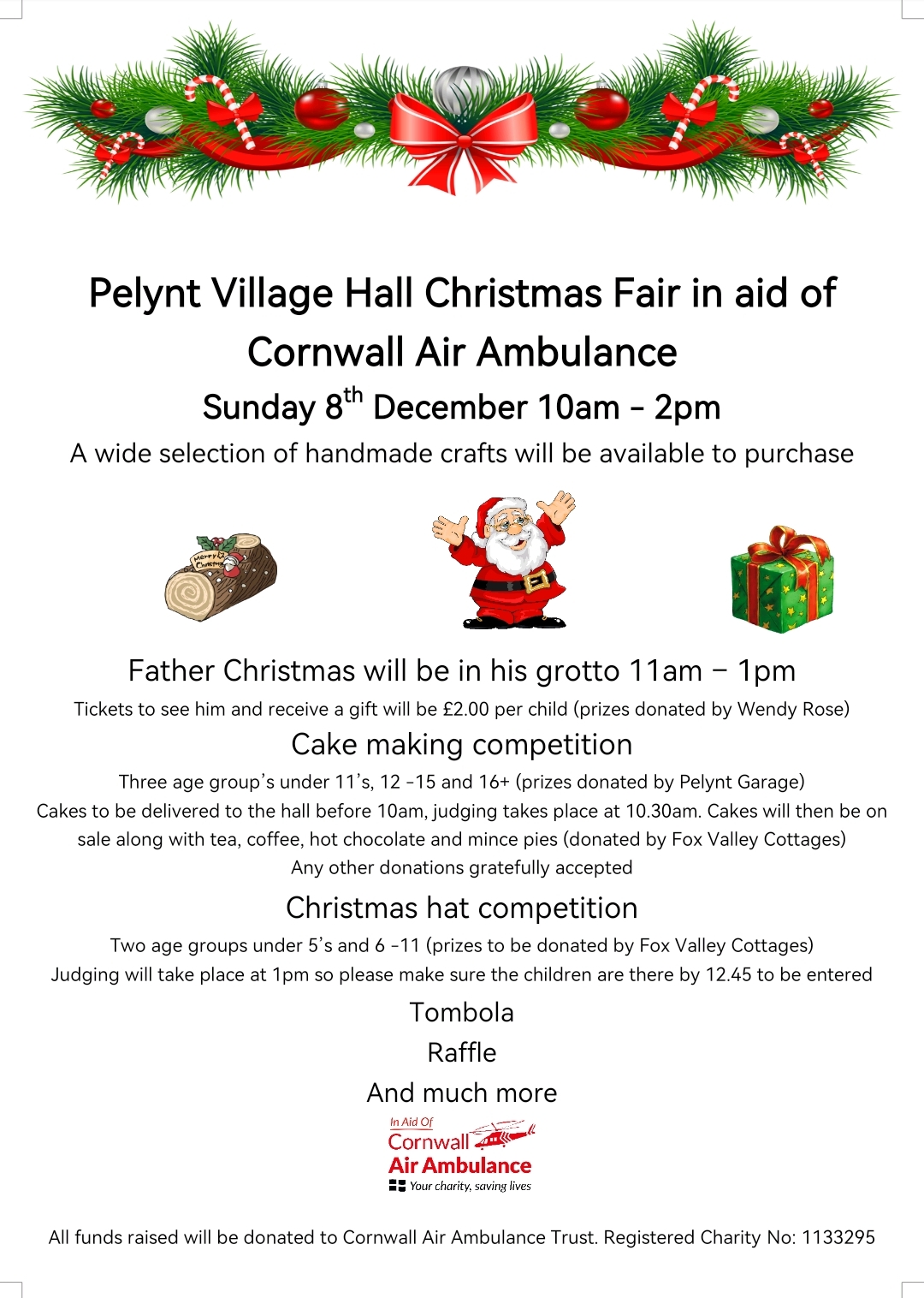 Pelynt Christmas Fair Cornwall Air Ambulance