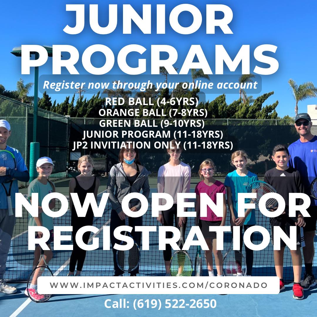 Fall Junior Tennis Programs Now Open for Registration Coronado Times