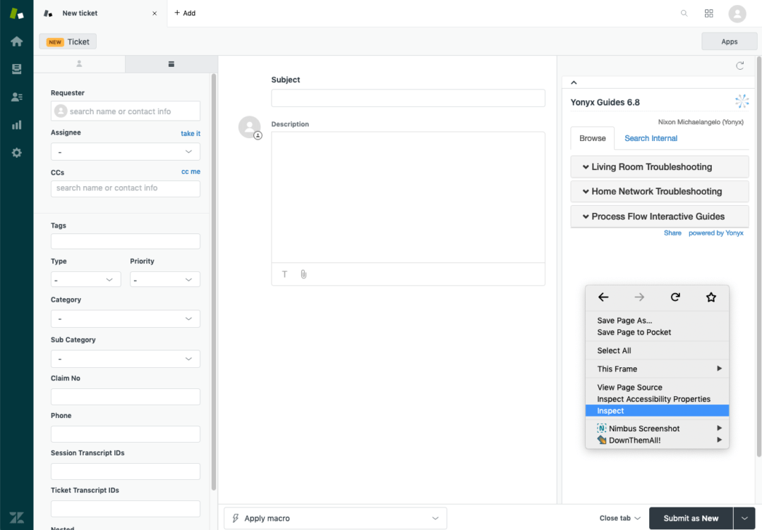 Zendesk Application Installation Guide Yonyx