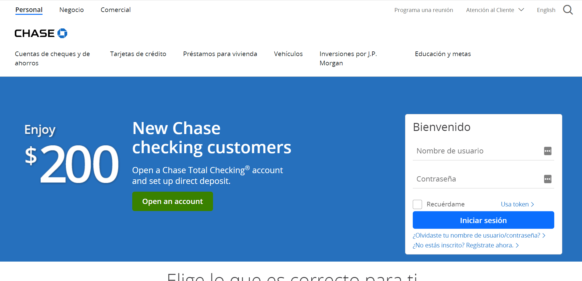 Spanish Language Options on Banking sites and Apps