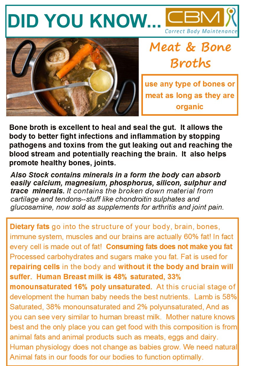 Meat and Bone broths Correct Body Maintenance