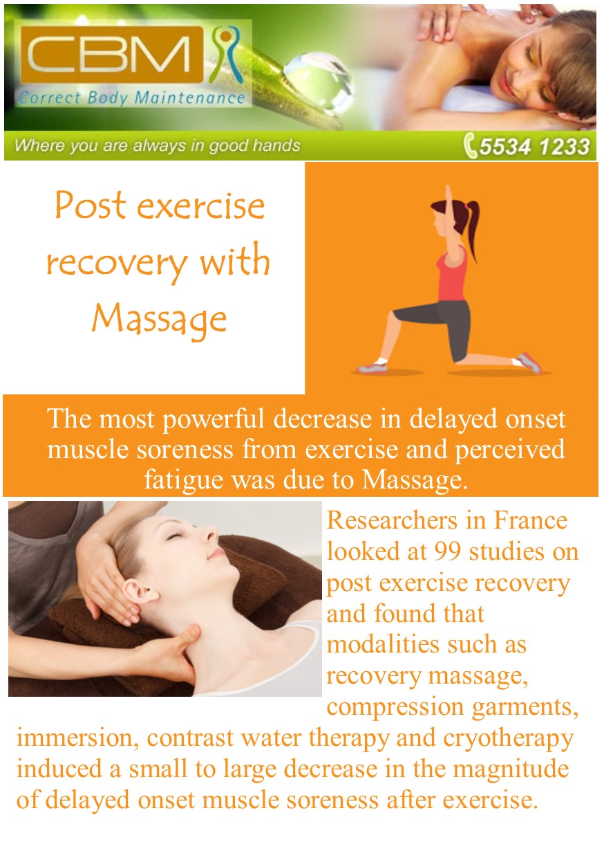 Exercise Recovery and Massage Correct Body Maintenance