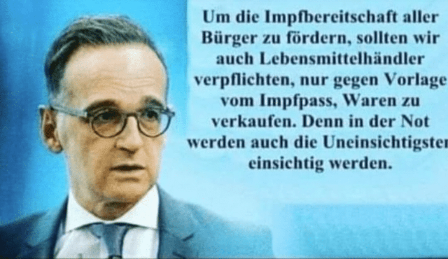 Nein, Heiko Maas fordert keine ImpfpassPflicht für