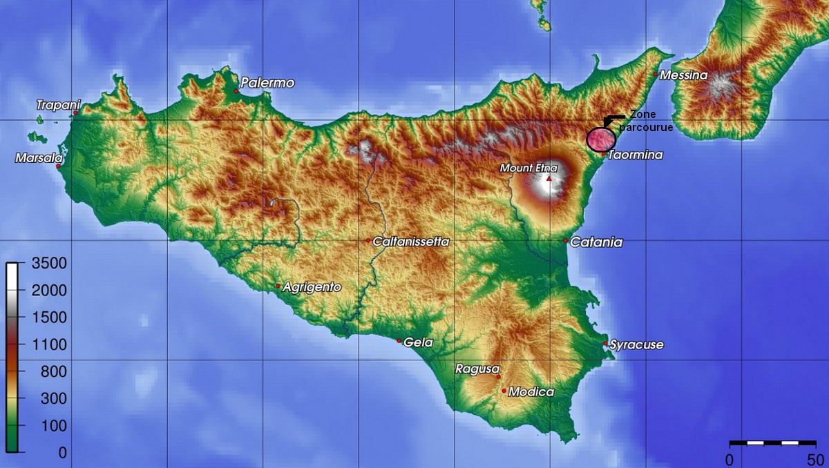 La Sicile Carte Du Monde SICILE2