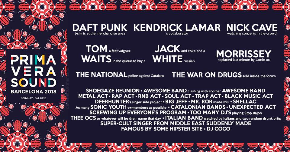 Primeras risas con el cartel de Primavera Sound 2018