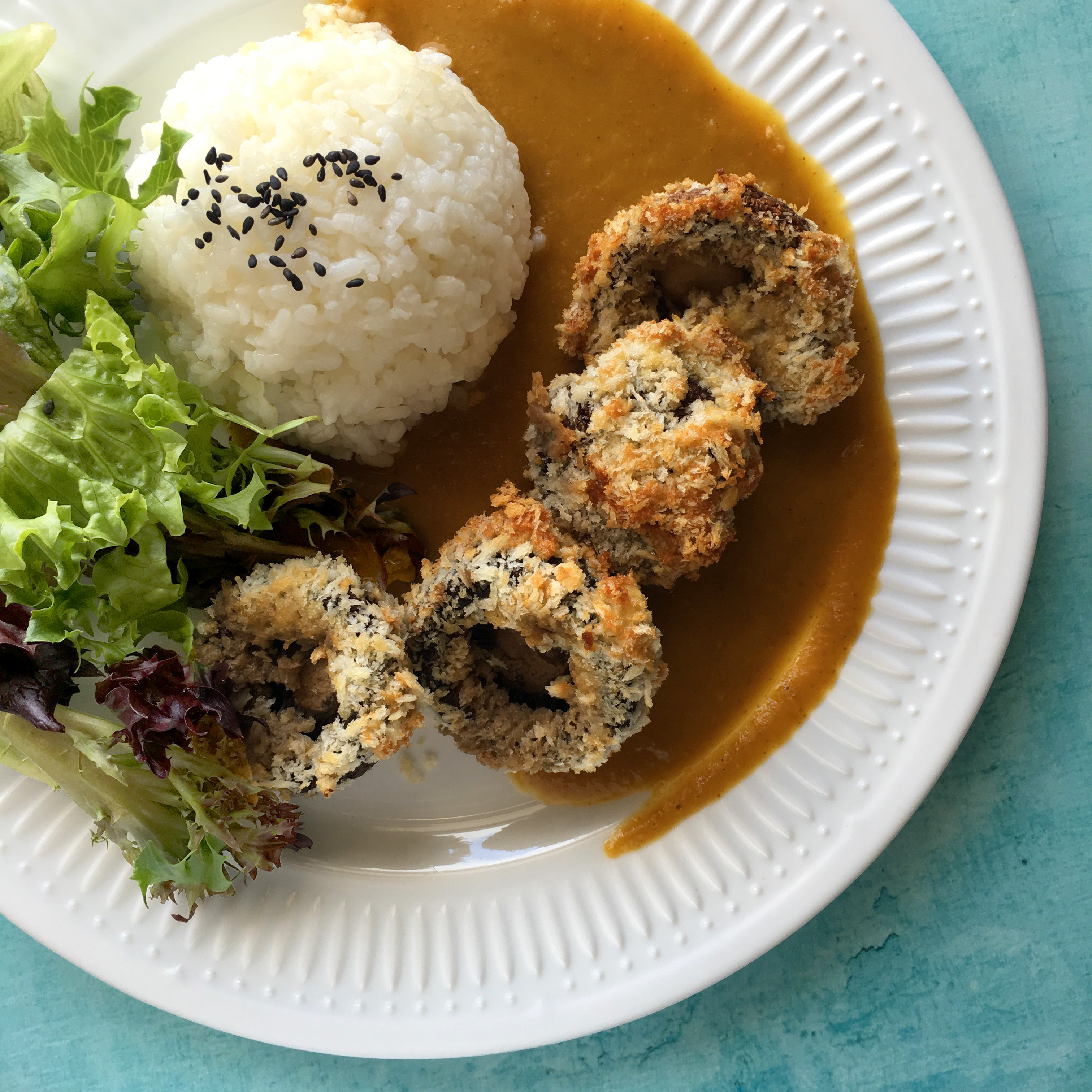 Mushroom katsu curry