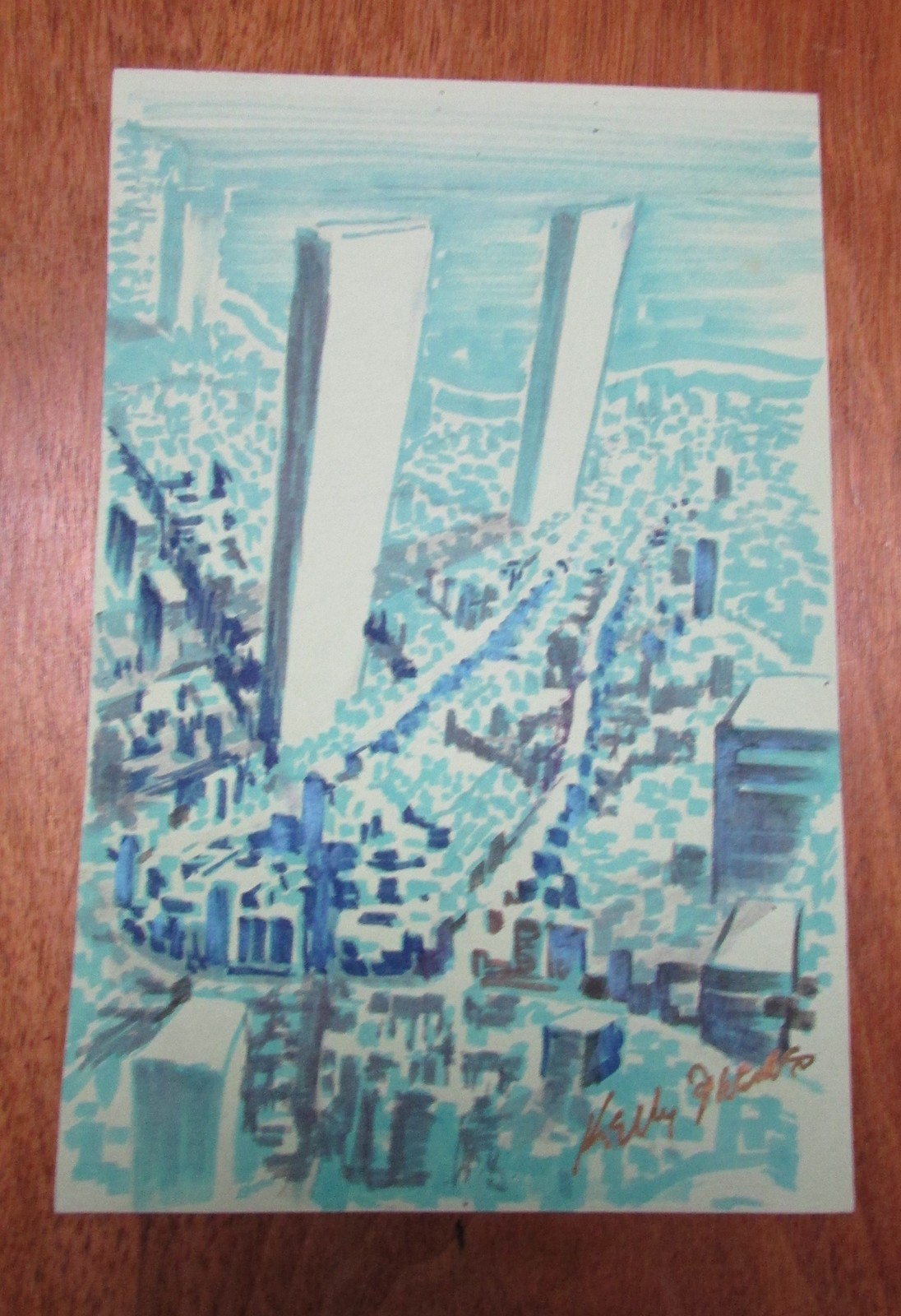KELLY FREAS DRAWING TWIN TOWERS eBay