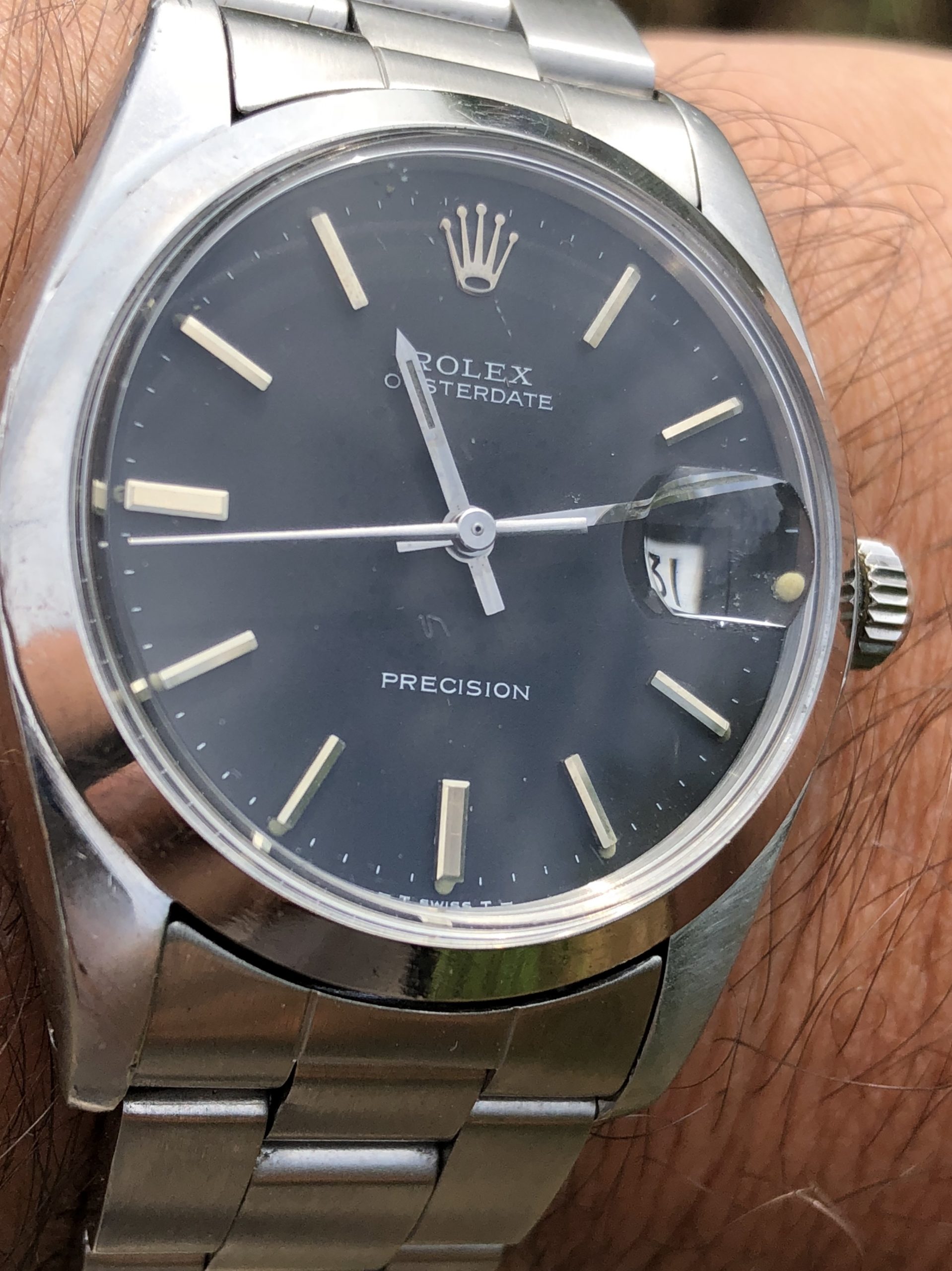 1974 Rolex Oysterdate Precision Original Black Dial Original Rolex Bracelet Corr Vintage Watches