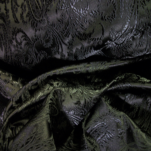 Black/Black Paisley Silk Brocade from
