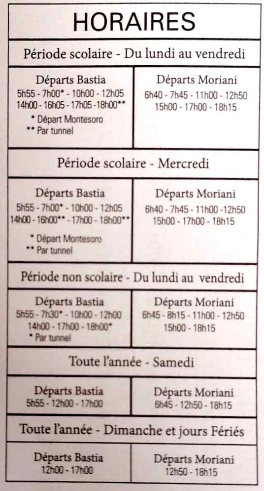 Corsica Bus Services bus entre Bastia et Moriani plage Bus services