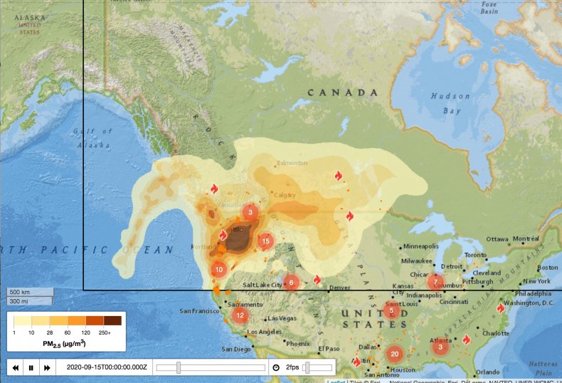 Wildfires lay a blanket of smoke across southern British Columbia
