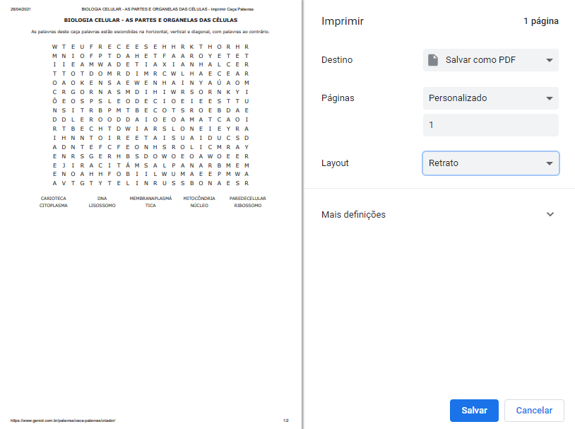 Geniol como criar seu próprio caçapalavras online e gratuito Coruja