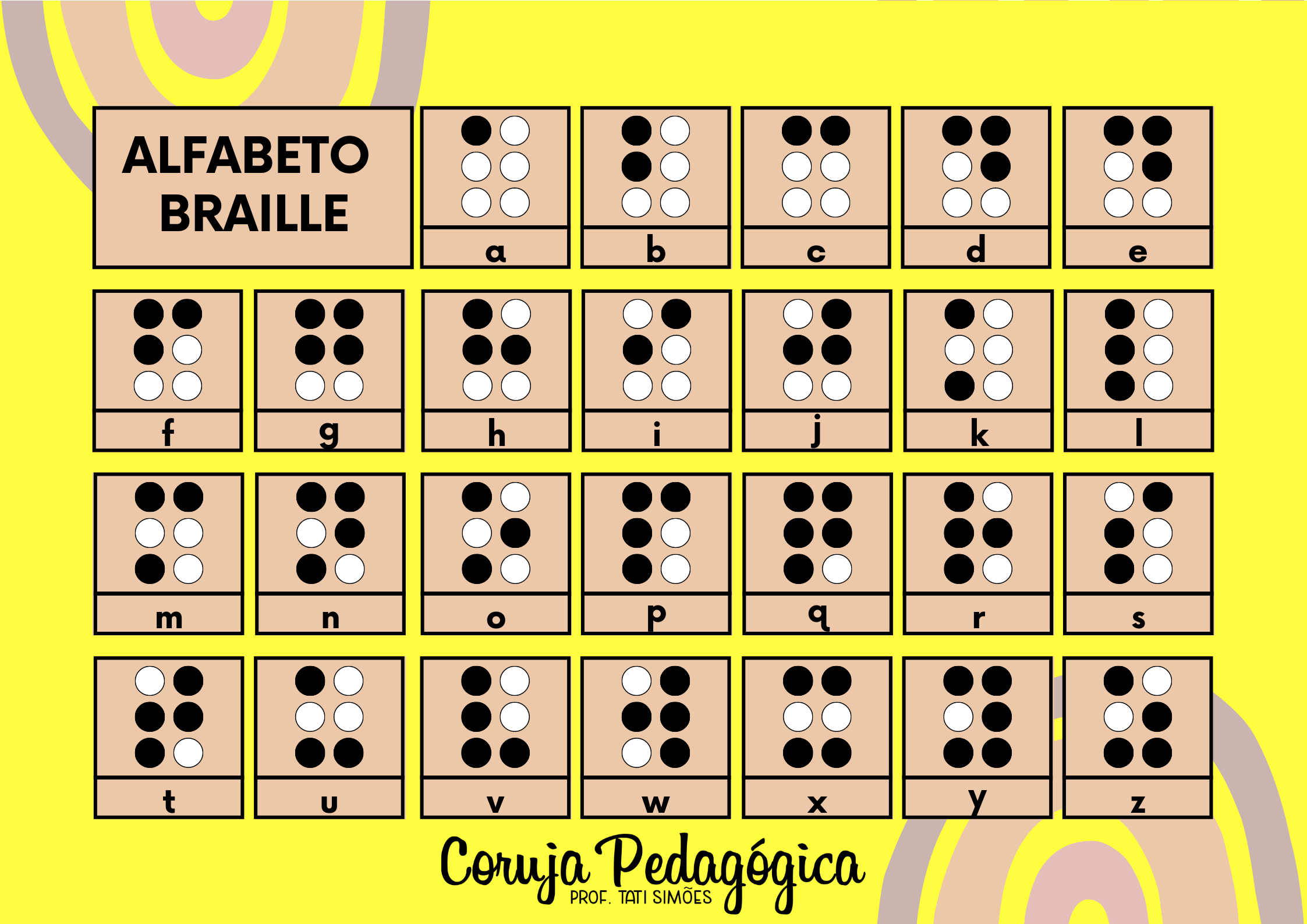 PÃ´ster alfabeto braille para imprimir Coruja Pedagógica