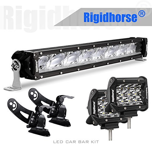 LED Light Bar Kit, Rigidhorse 22″ 139W LED Car Bar Driving Light, 2 pcs 4″ LED Light Pods, with