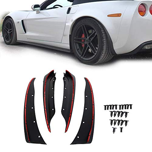 ECOTRIC Complete Set Black Molded Splash Guards for 20052013 Chevrolet