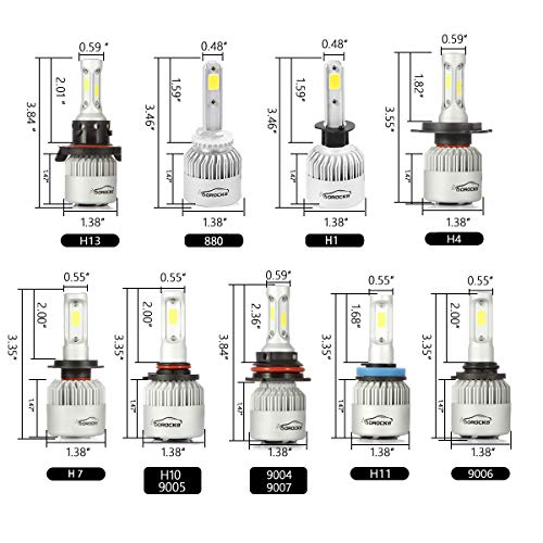 VoRock8 R2 COB 9005 HB3 8000 Lumens Led Headlight Conversion Kit, High