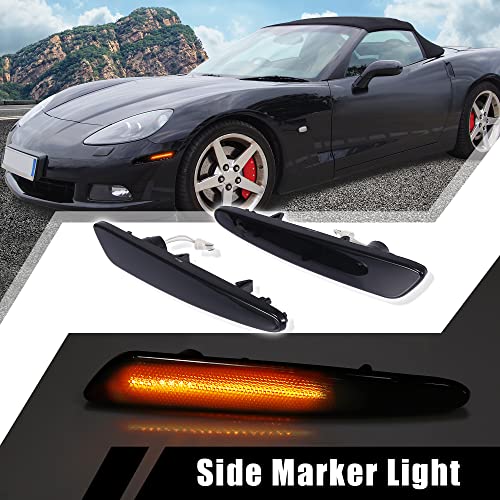 X AUTOHAUX 2 Pack Smoked Lens LED Side Marker Light Front Bumper