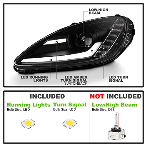 ACANII – For 2005-2013 Chevy Corvette C6 Black Switchback LED Tube