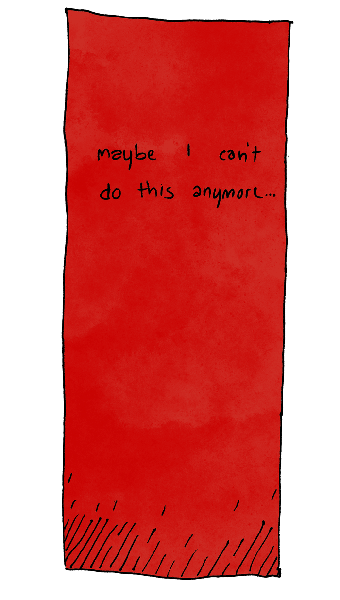 this strip is the culmination of 4 weeks in quarantine, banging my head against a wall feeling unsatisfied with everything. I'm trying. it's just not working.