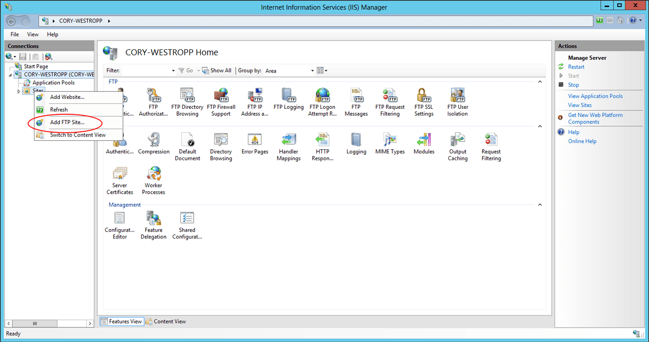 Setting up passive ftp with Windows Azure VM’s Cory Westropp