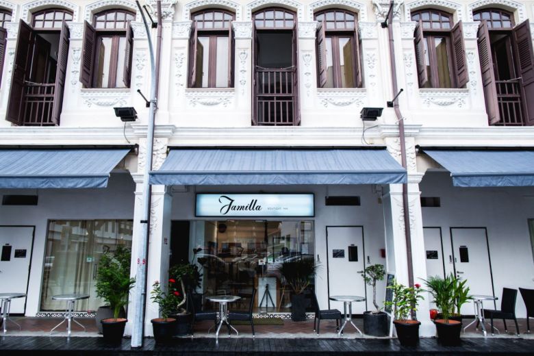 Three adjoining conservation shophouses in Kampong Glam on the market