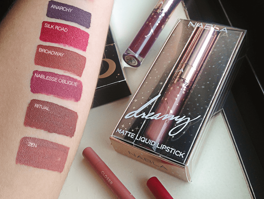 Collection of new lip sticks and lip liners by Nabla. Dreamy Lip Kit