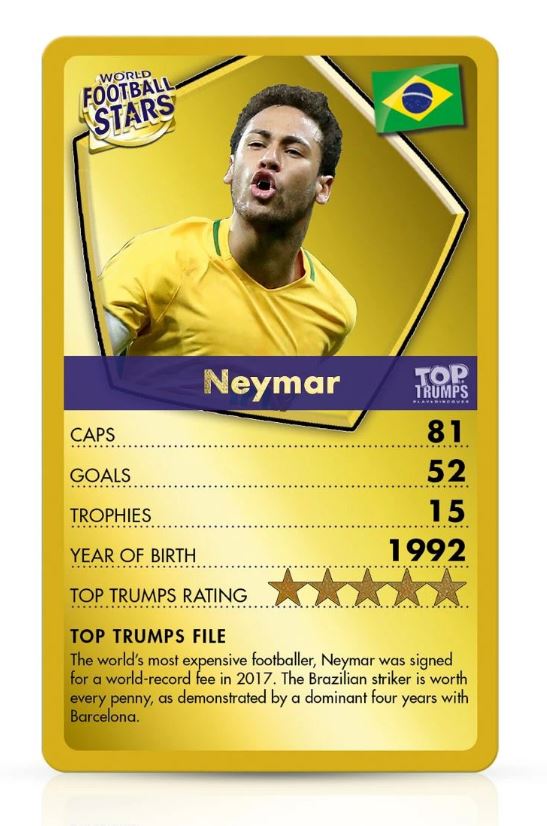 TOP TRUMPS WORLD FOOTBALL STARS GOLD PLAYING CARD GAME eBay