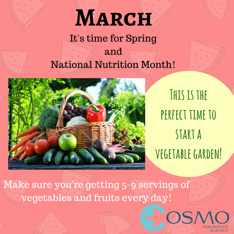 March Spring & National Nutrition Month Best NJ Insurance