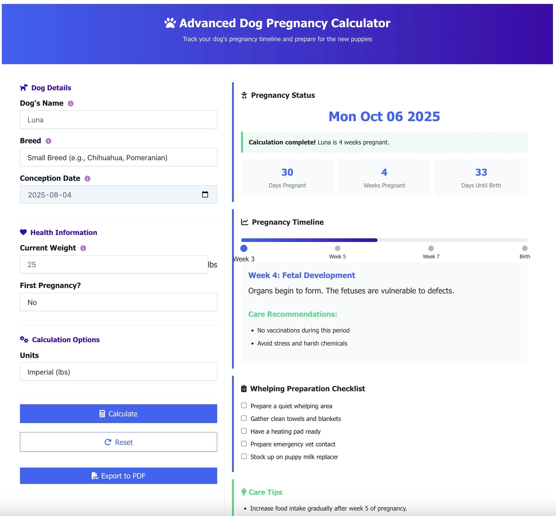 Dog Pregnancy Calculator Canine Gestation Timeline & Due Date