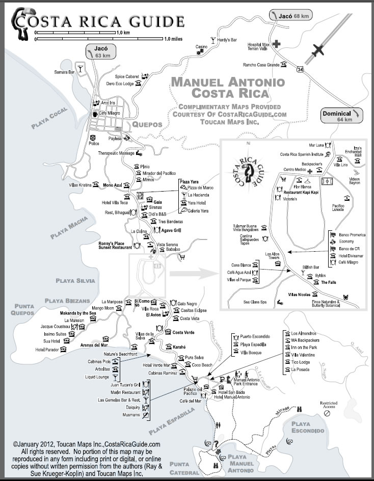 Map Of Manuel Antonio