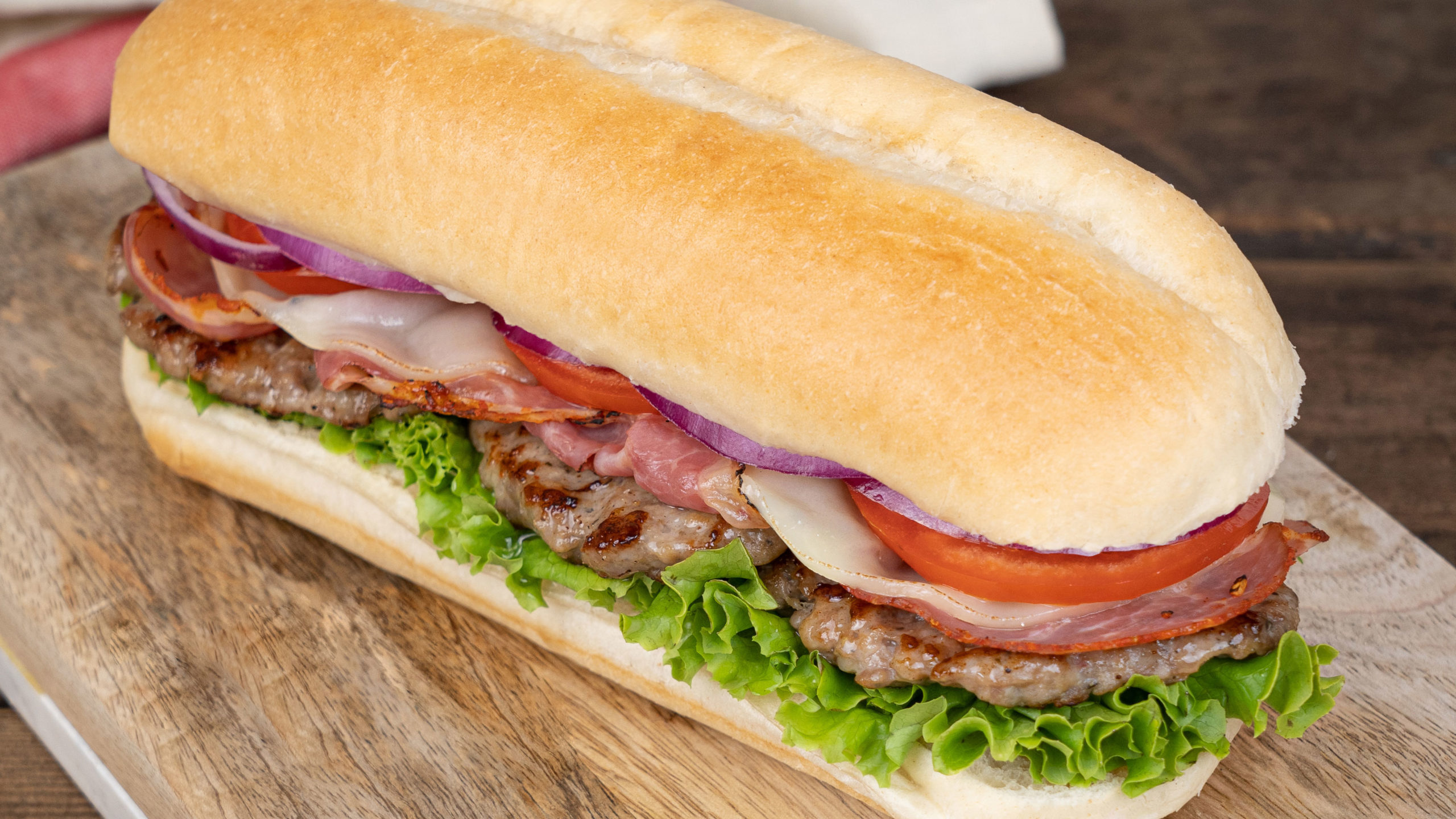 8’’ White Split Top Submarine Roll Costanzo's Bakery