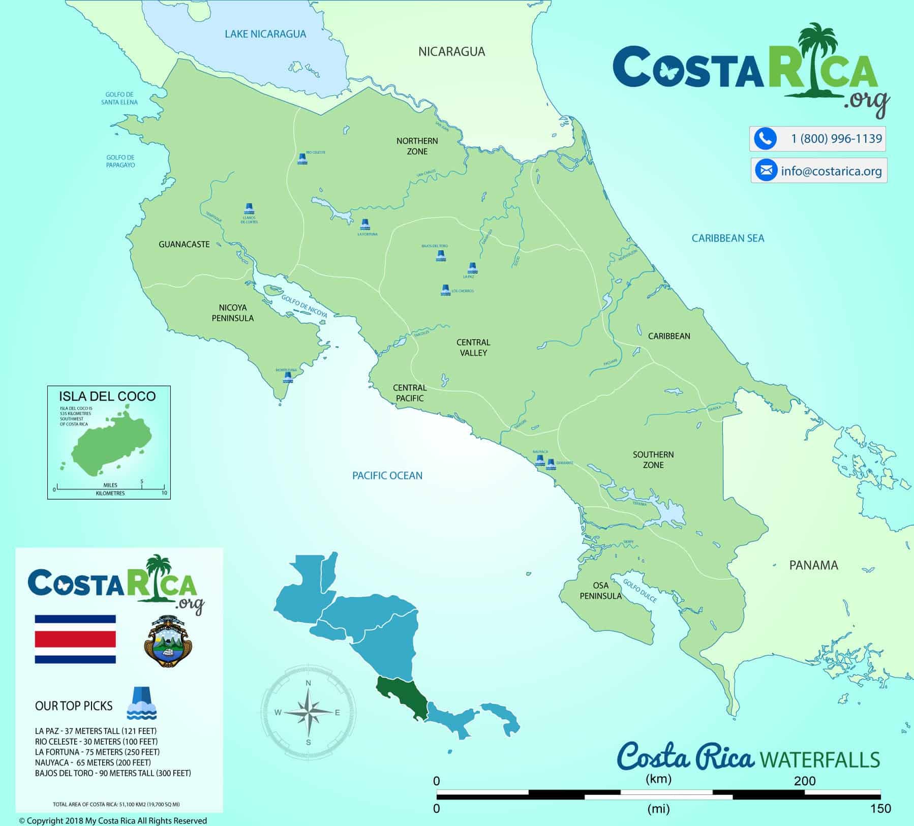 Top Ten Costa Rica Waterfalls, La Paz, La Fortuna