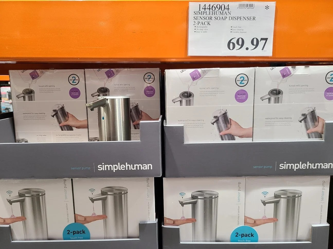 SimpleHuman Sensor Soap Dispenser 2 Pack