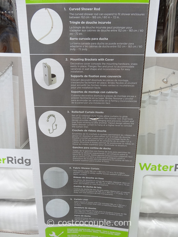 Water Ridge Curved Shower Rod Set