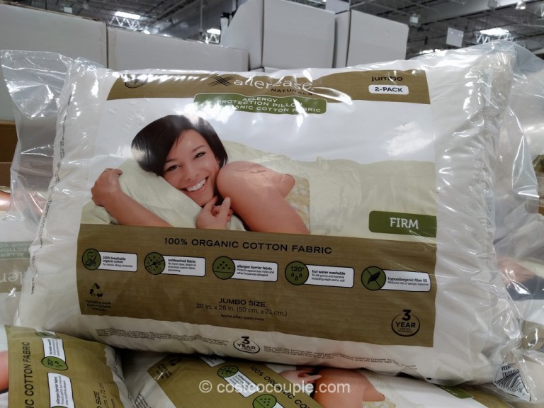 Allerease Naturals Organic Cotton Cover Jumbo Pillow