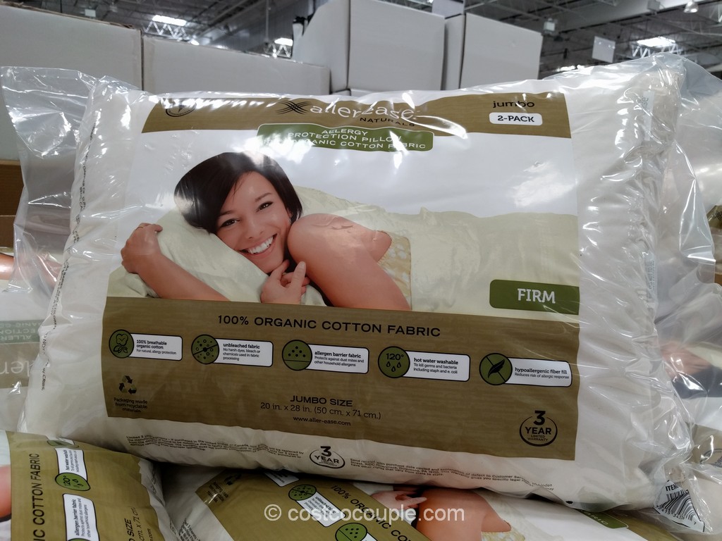Allerease Naturals Organic Cotton Cover Jumbo Pillow