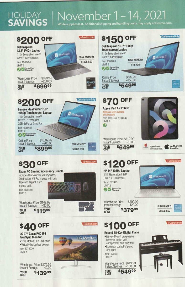 November 2021 Costco Holiday Savings Book! Costco Deals