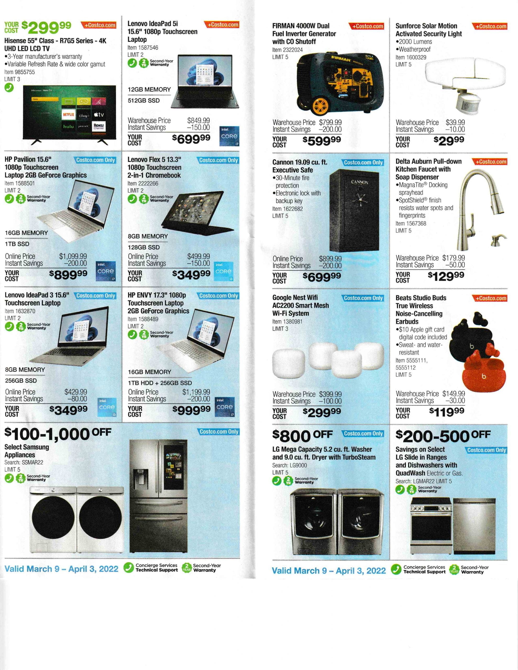 March 2022 Costco Savings Book 3/94/3 Costco Deals