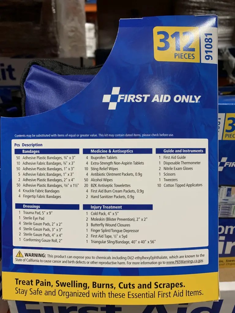 Costco First Aid Kit, 312 Piece Kit Costco Fan
