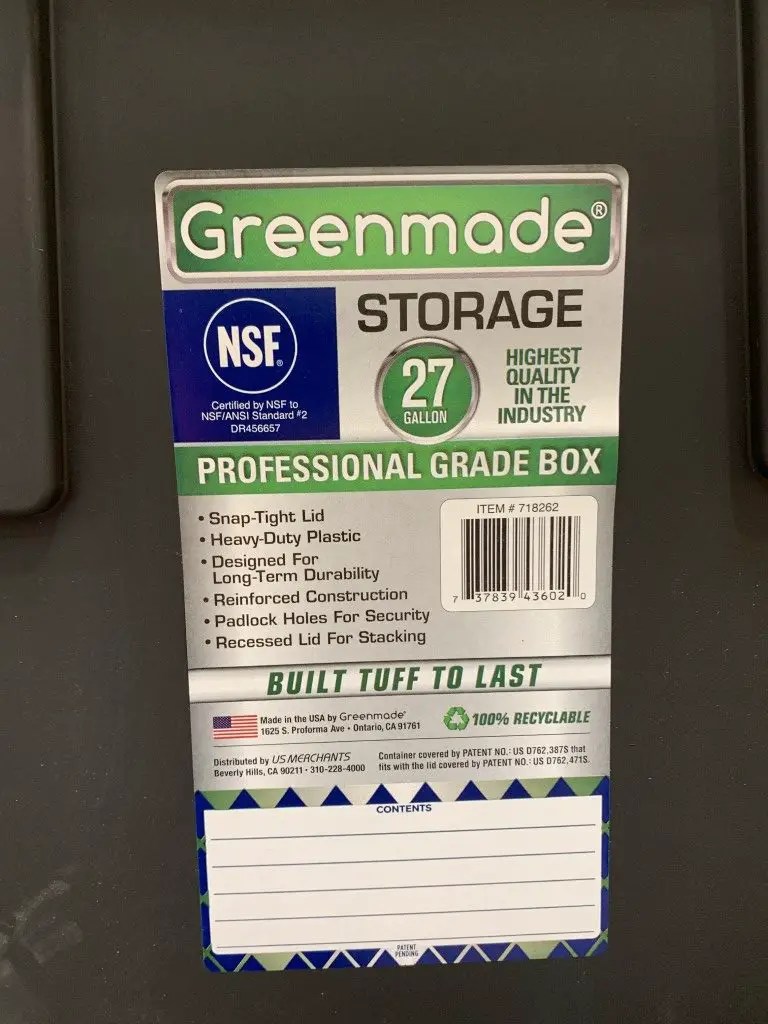 Costco Storage Bins, Greenmade 27 Gallon Storage Tote Costco Fan