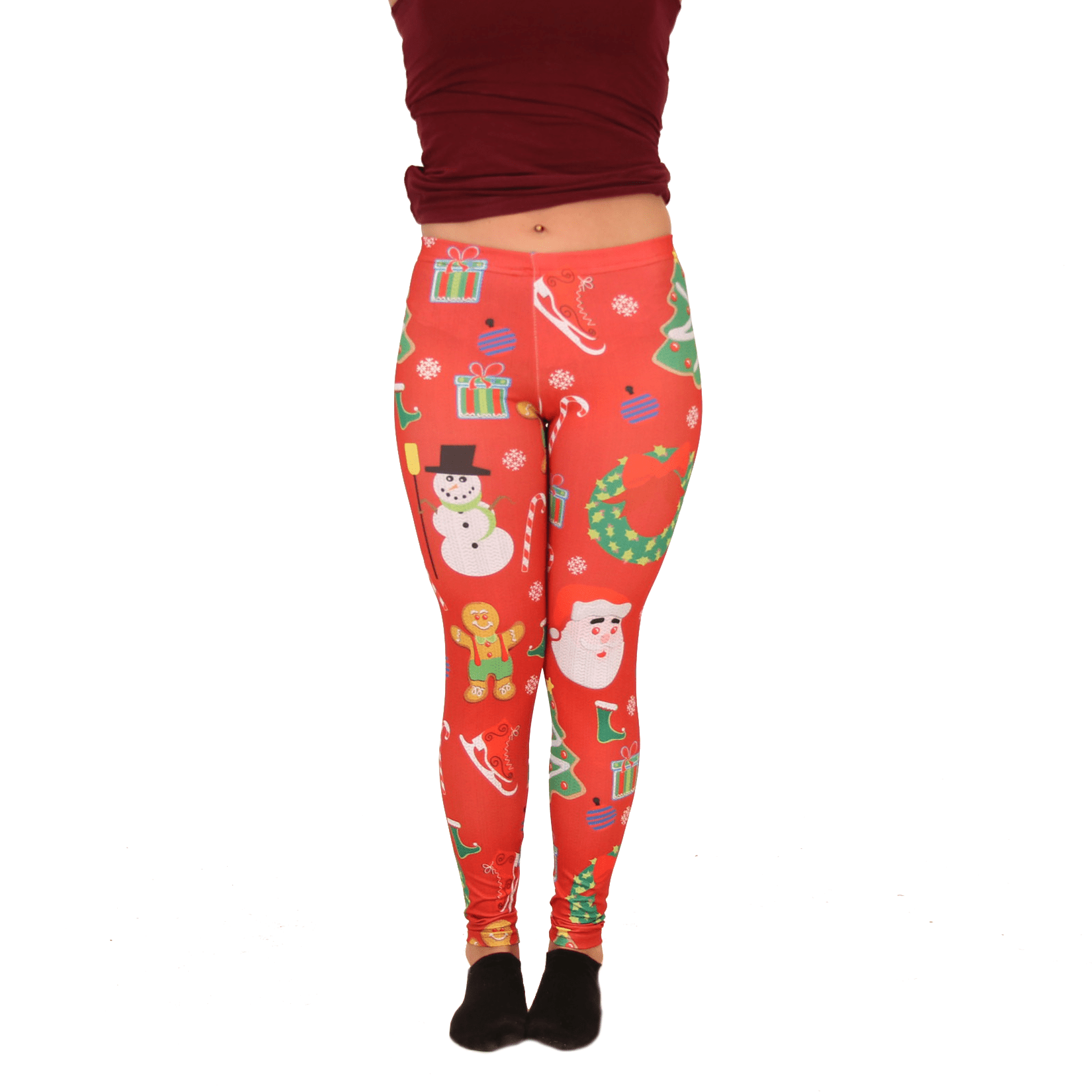 Ugly Christmas Leggings Red Xmas Mix